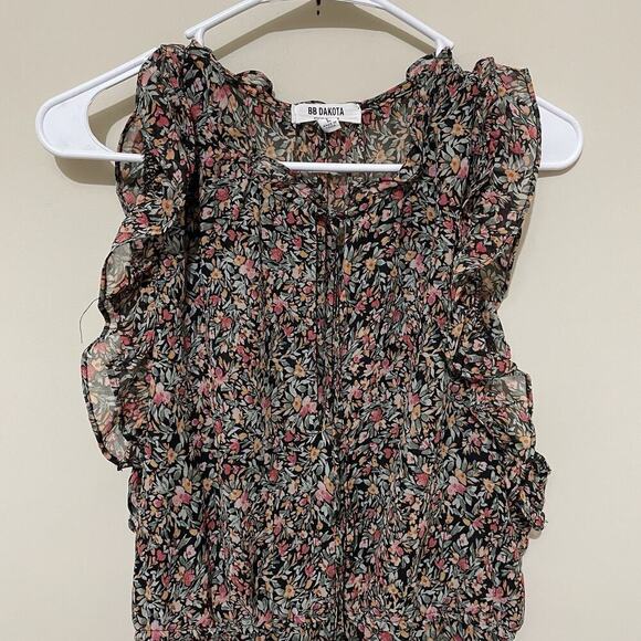 BB Dakota Women’s Size L Floral Chiffon Ditsy Midi Maxi Dress Romantic Boho - Picture 3 of 7